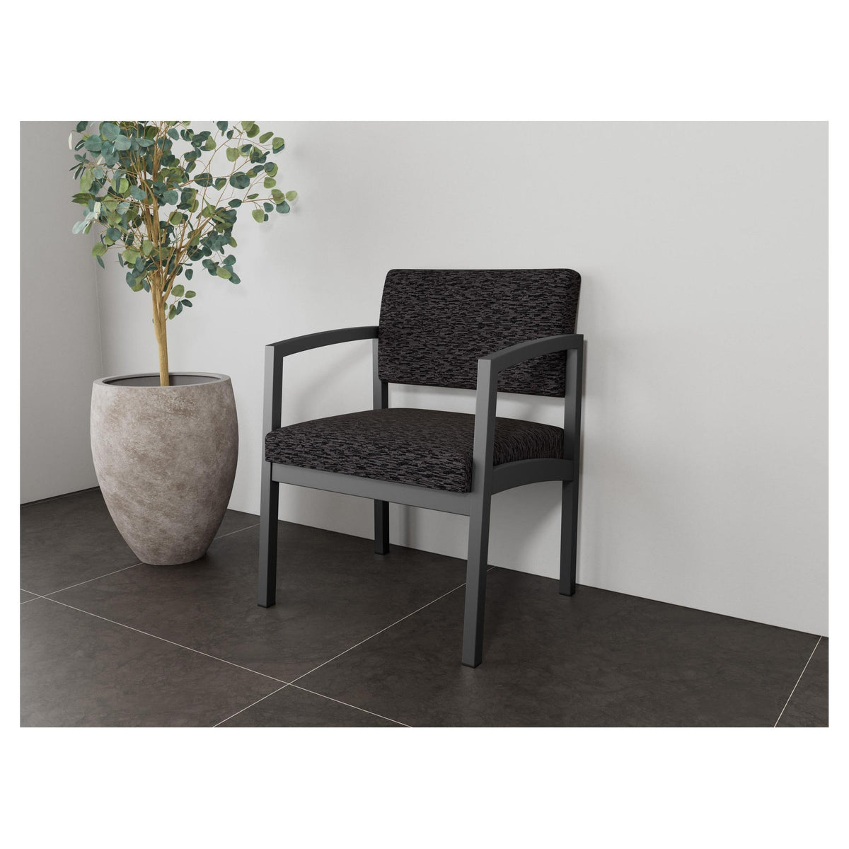 Lenox Steel Waiting Reception Wide Guest Chair Metal Frame