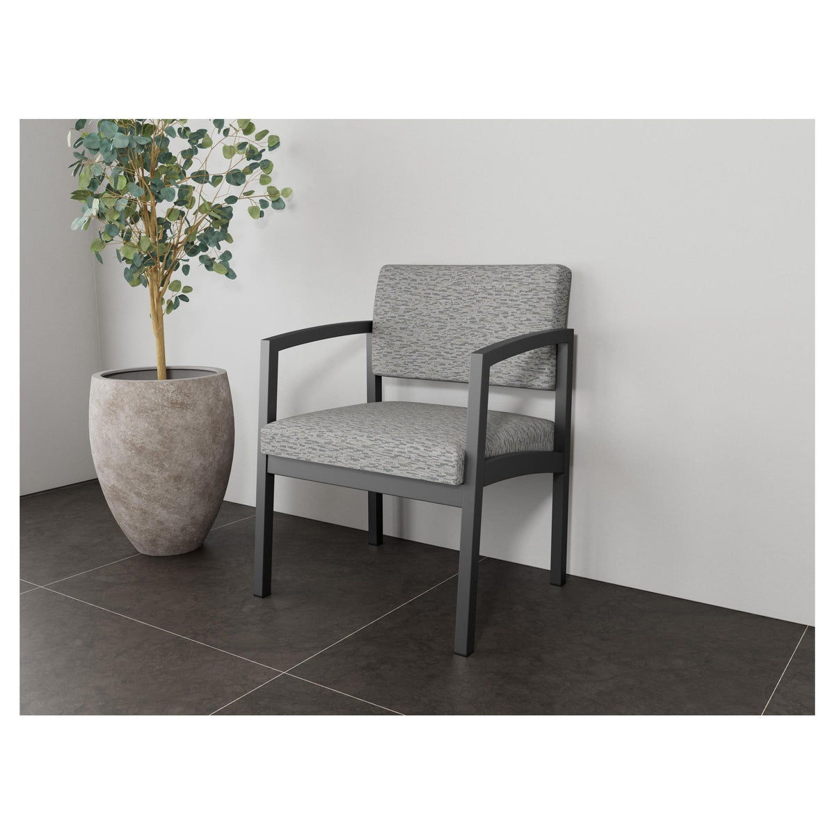 Lenox Steel Waiting Reception Wide Guest Chair Metal Frame