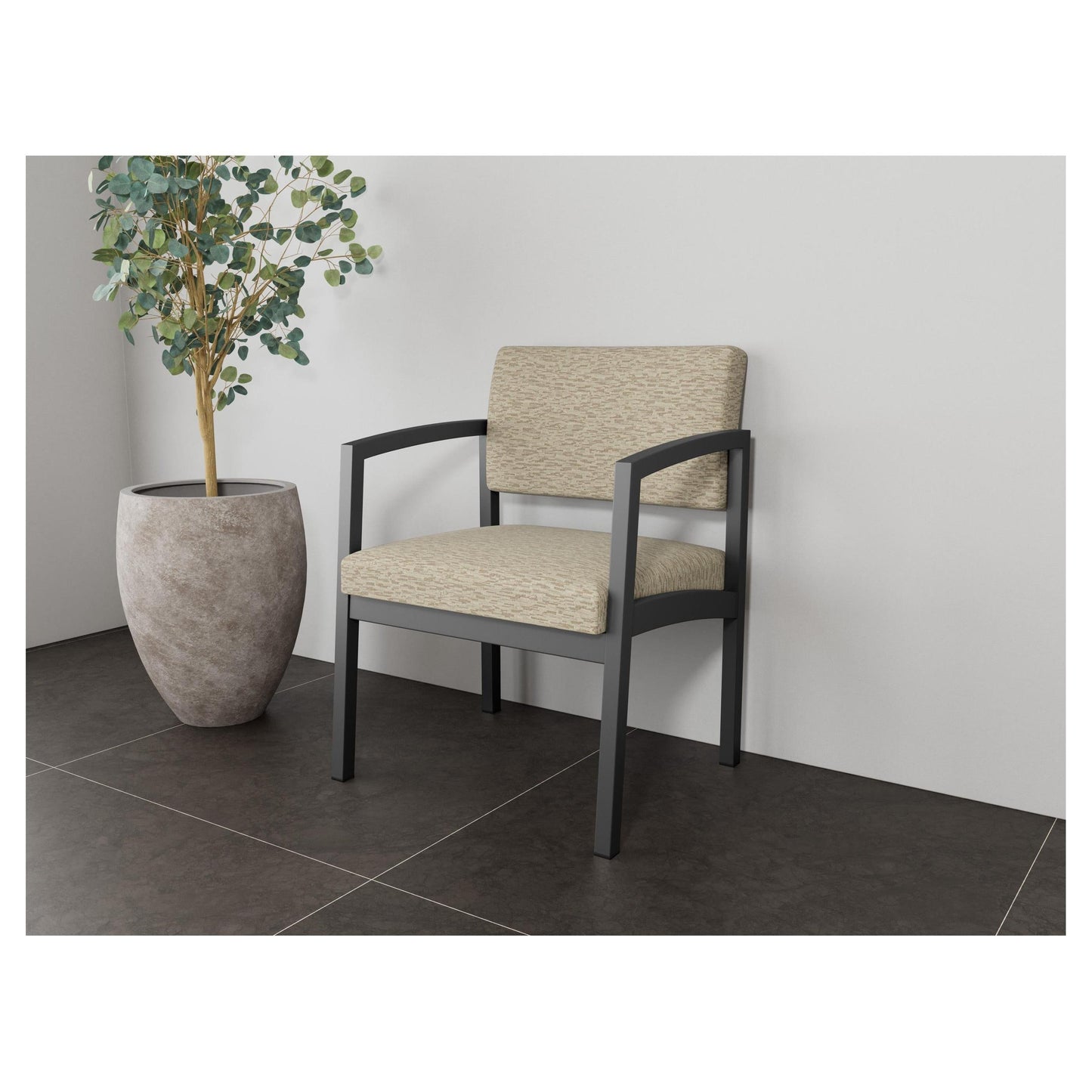 Lenox Steel Waiting Reception Wide Guest Chair Metal Frame