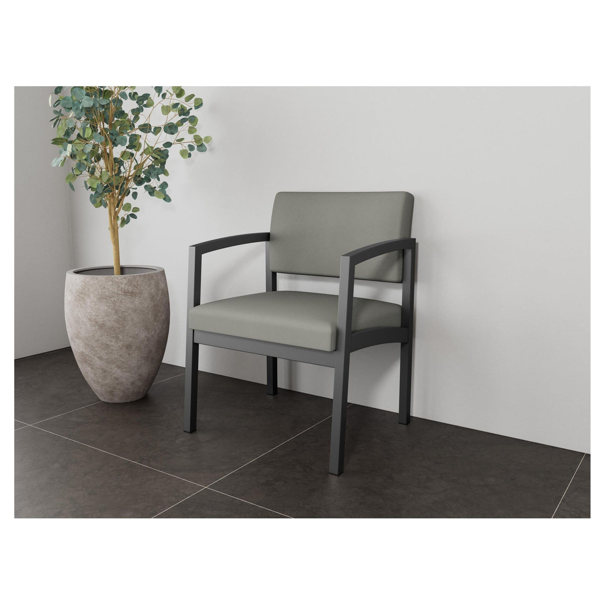 Lenox Steel Waiting Reception Wide Guest Chair Metal Frame