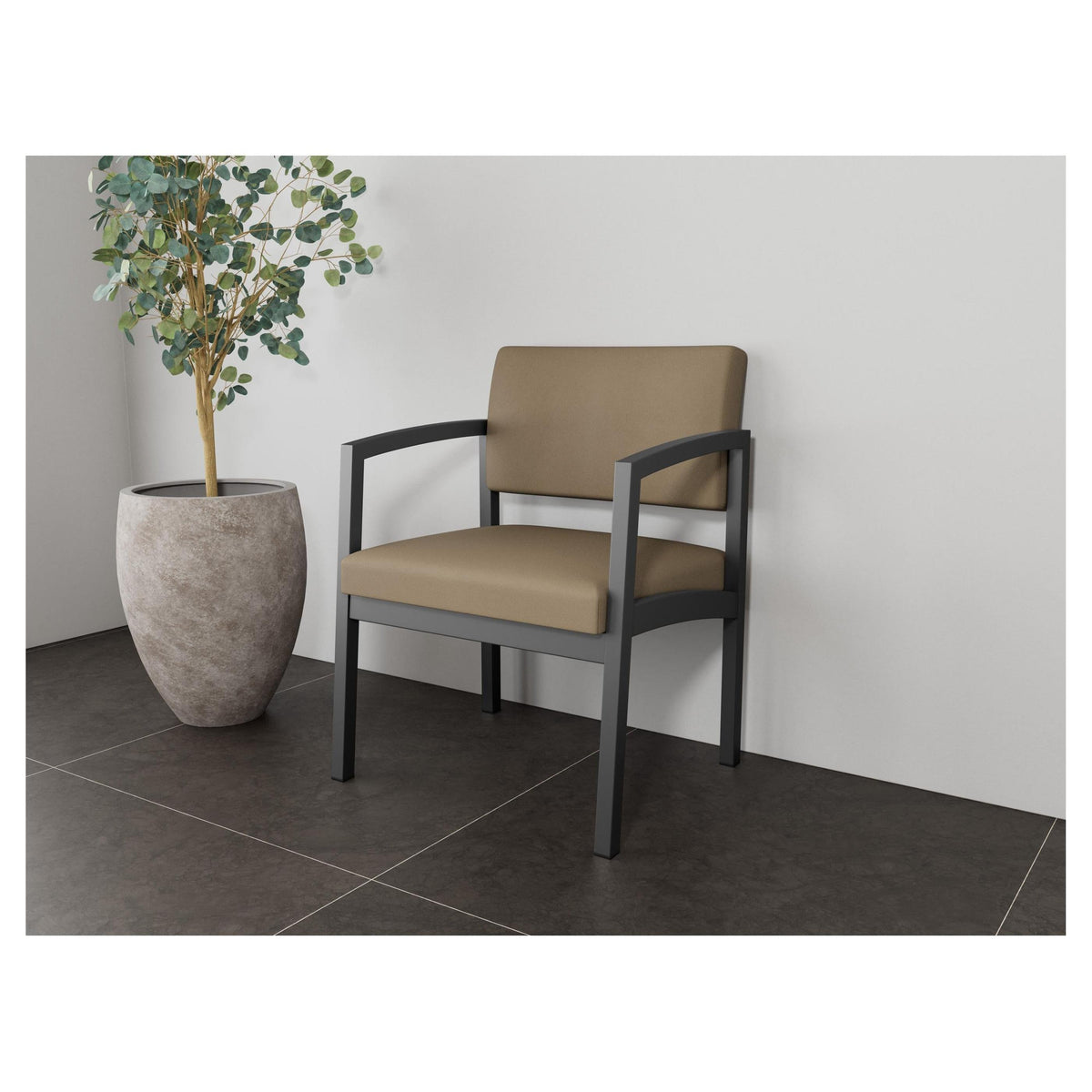 Lenox Steel Waiting Reception Wide Guest Chair Metal Frame