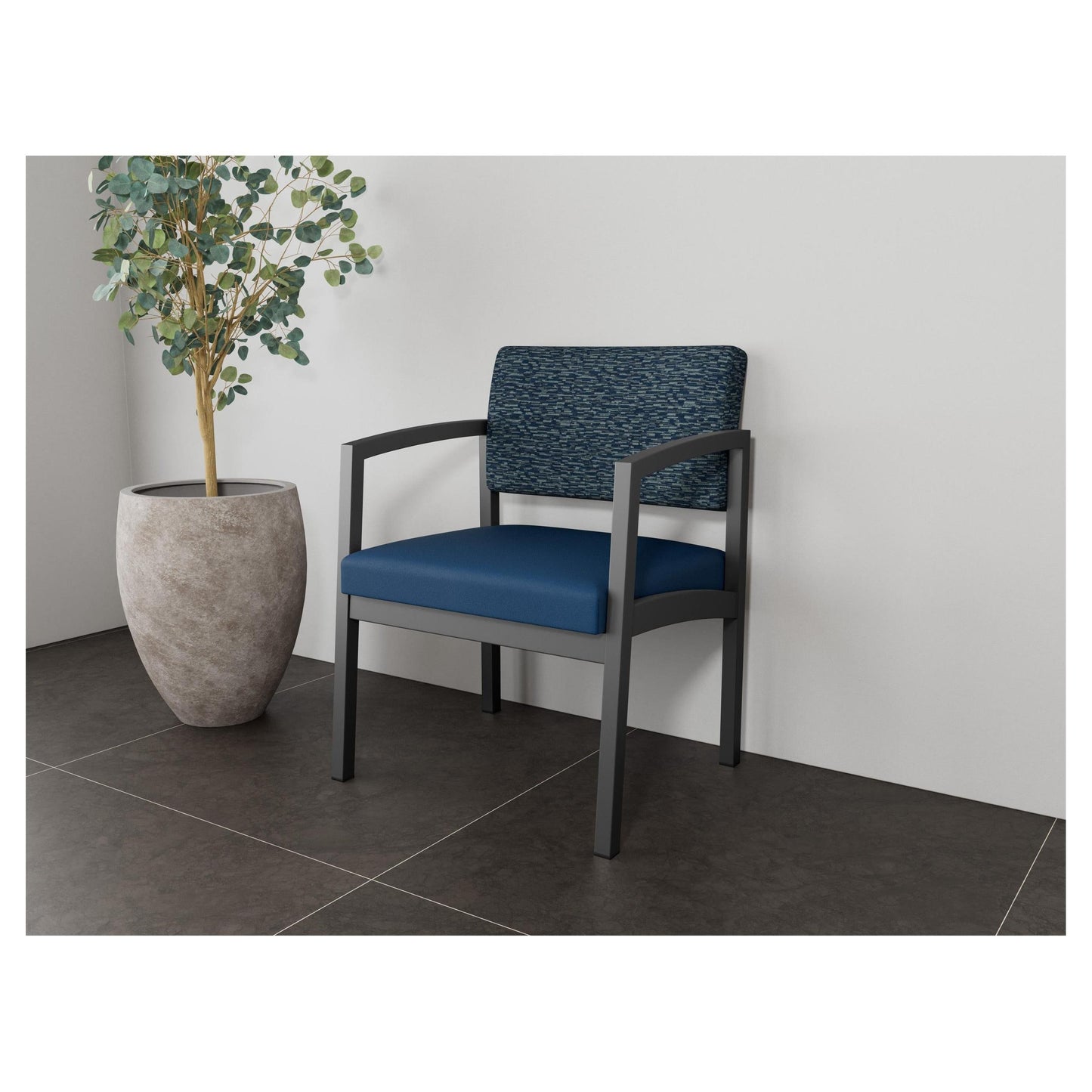 Lenox Steel Waiting Reception Wide Guest Chair Metal Frame