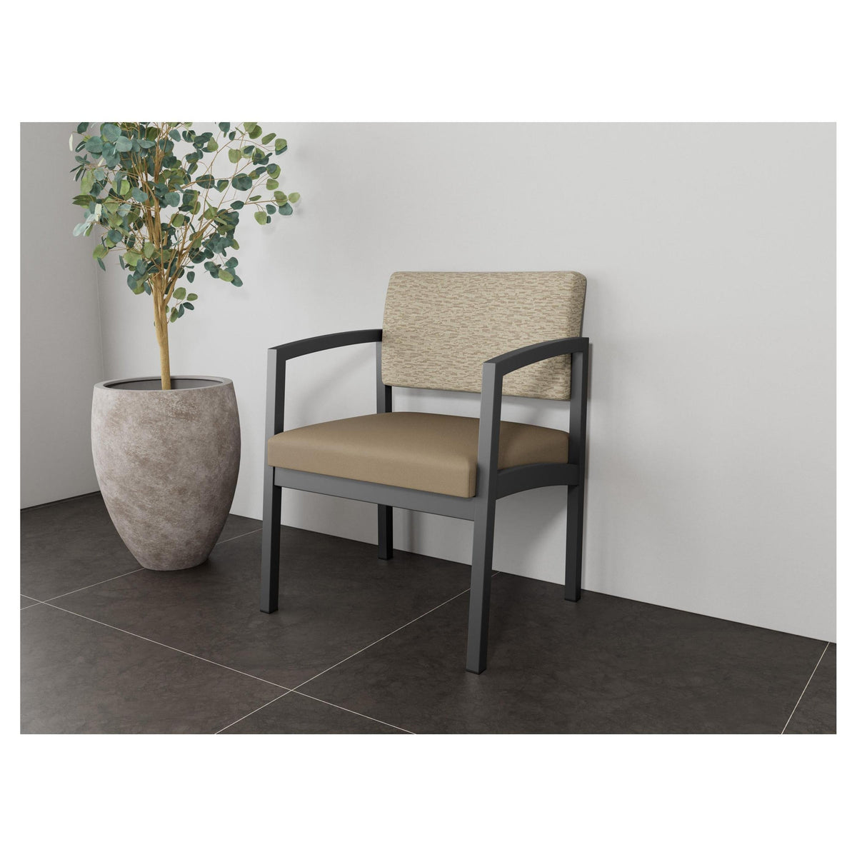 Lenox Steel Waiting Reception Wide Guest Chair Metal Frame