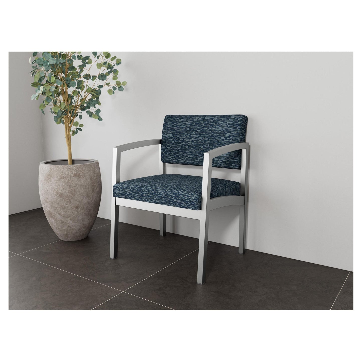 Lenox Steel Waiting Reception Wide Guest Chair Metal Frame