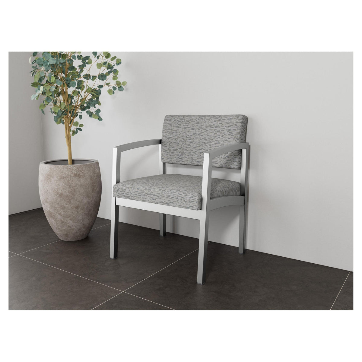 Lenox Steel Waiting Reception Wide Guest Chair Metal Frame