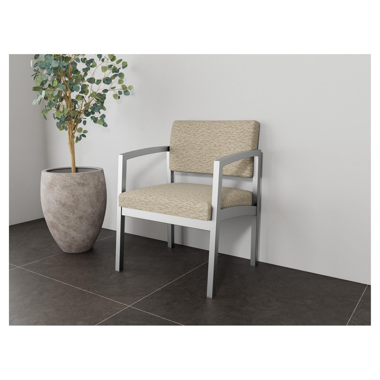 Lenox Steel Waiting Reception Wide Guest Chair Metal Frame