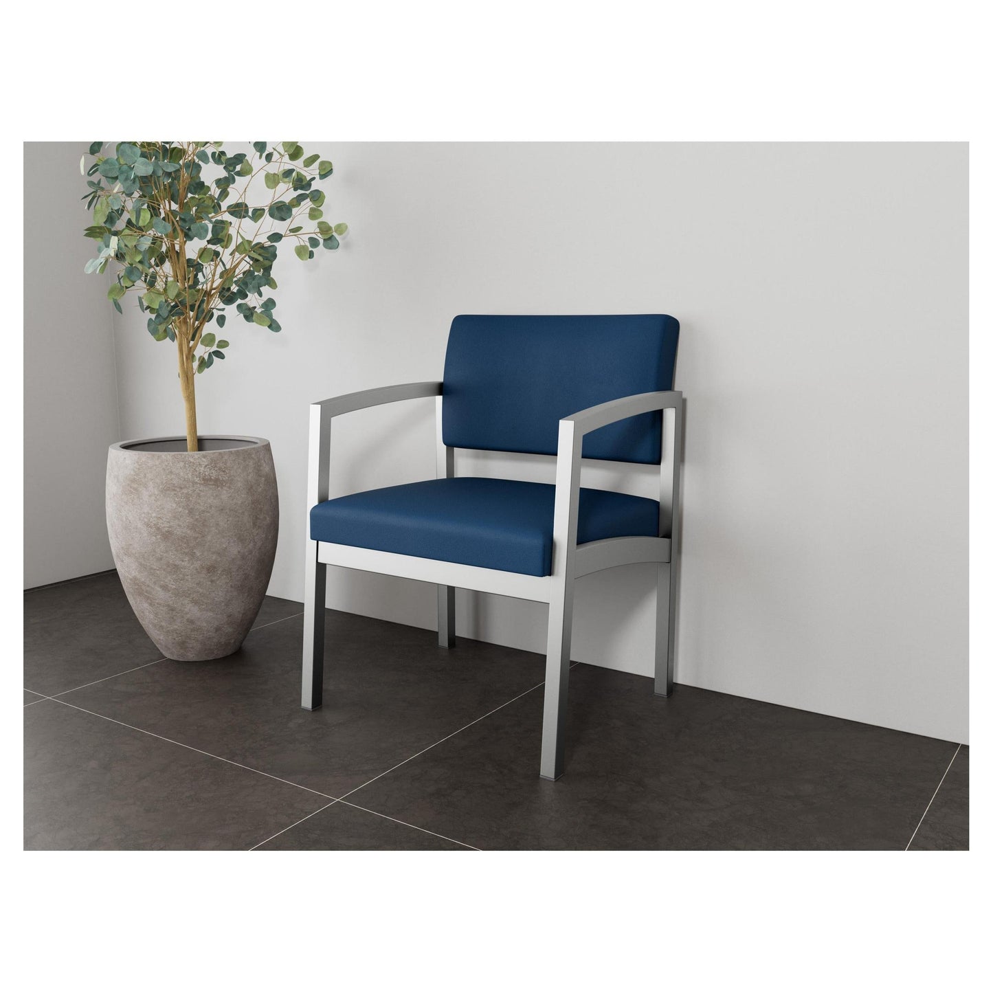Lenox Steel Waiting Reception Wide Guest Chair Metal Frame