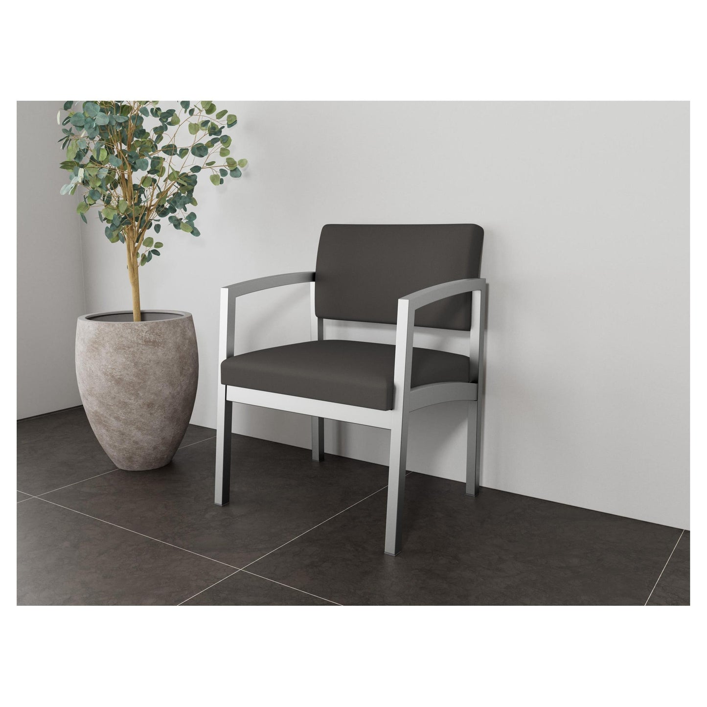 Lenox Steel Waiting Reception Wide Guest Chair Metal Frame