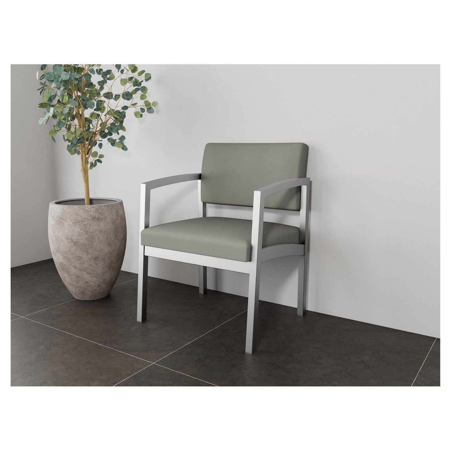 Lenox Steel Waiting Reception Wide Guest Chair Metal Frame