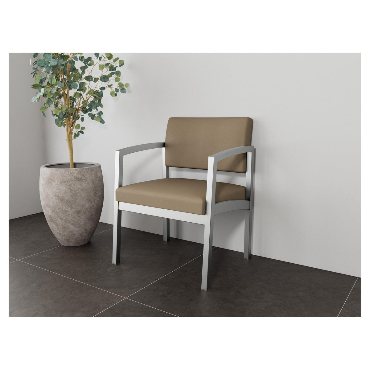 Lenox Steel Waiting Reception Wide Guest Chair Metal Frame