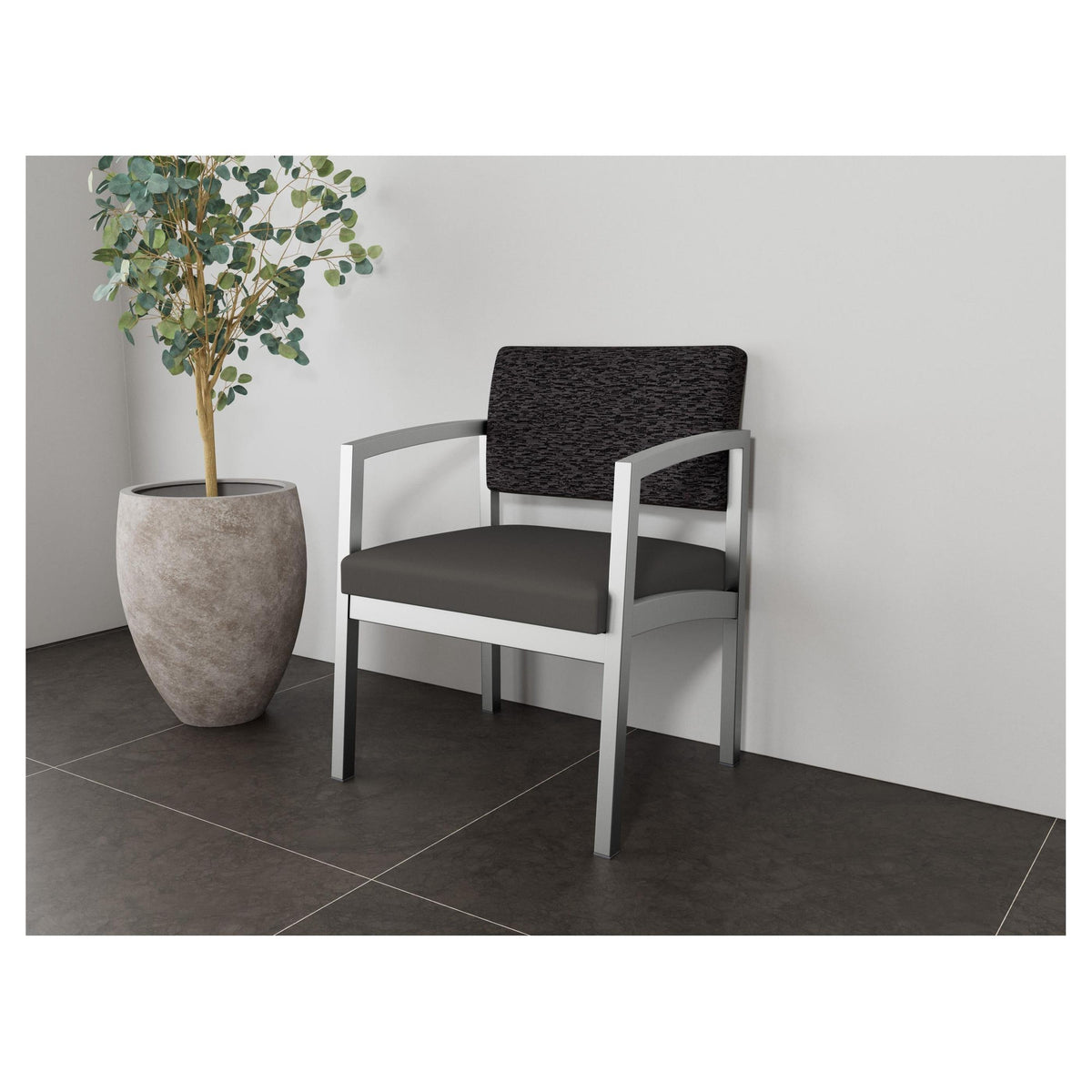 Lenox Steel Waiting Reception Wide Guest Chair Metal Frame