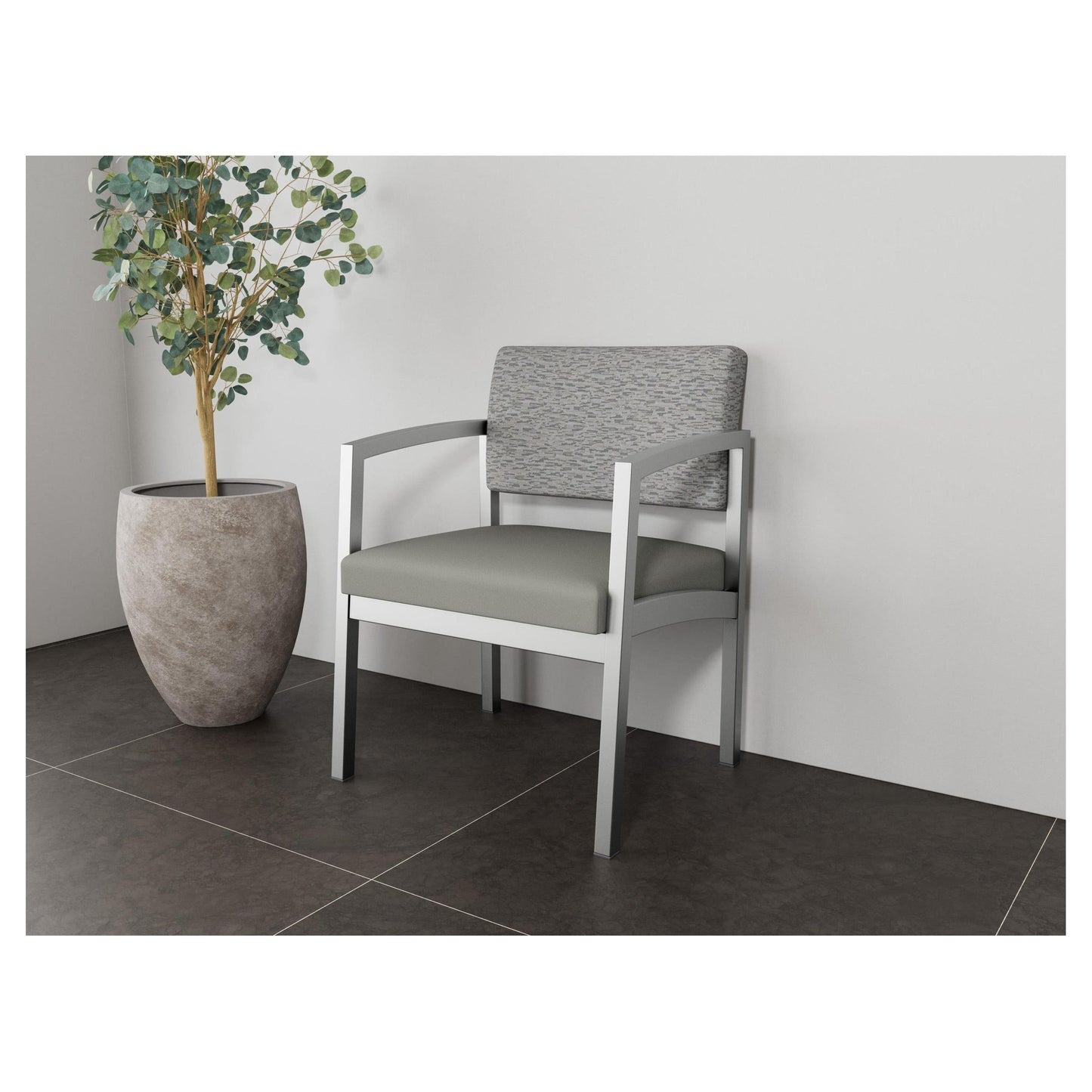 Lenox Steel Waiting Reception Wide Guest Chair Metal Frame
