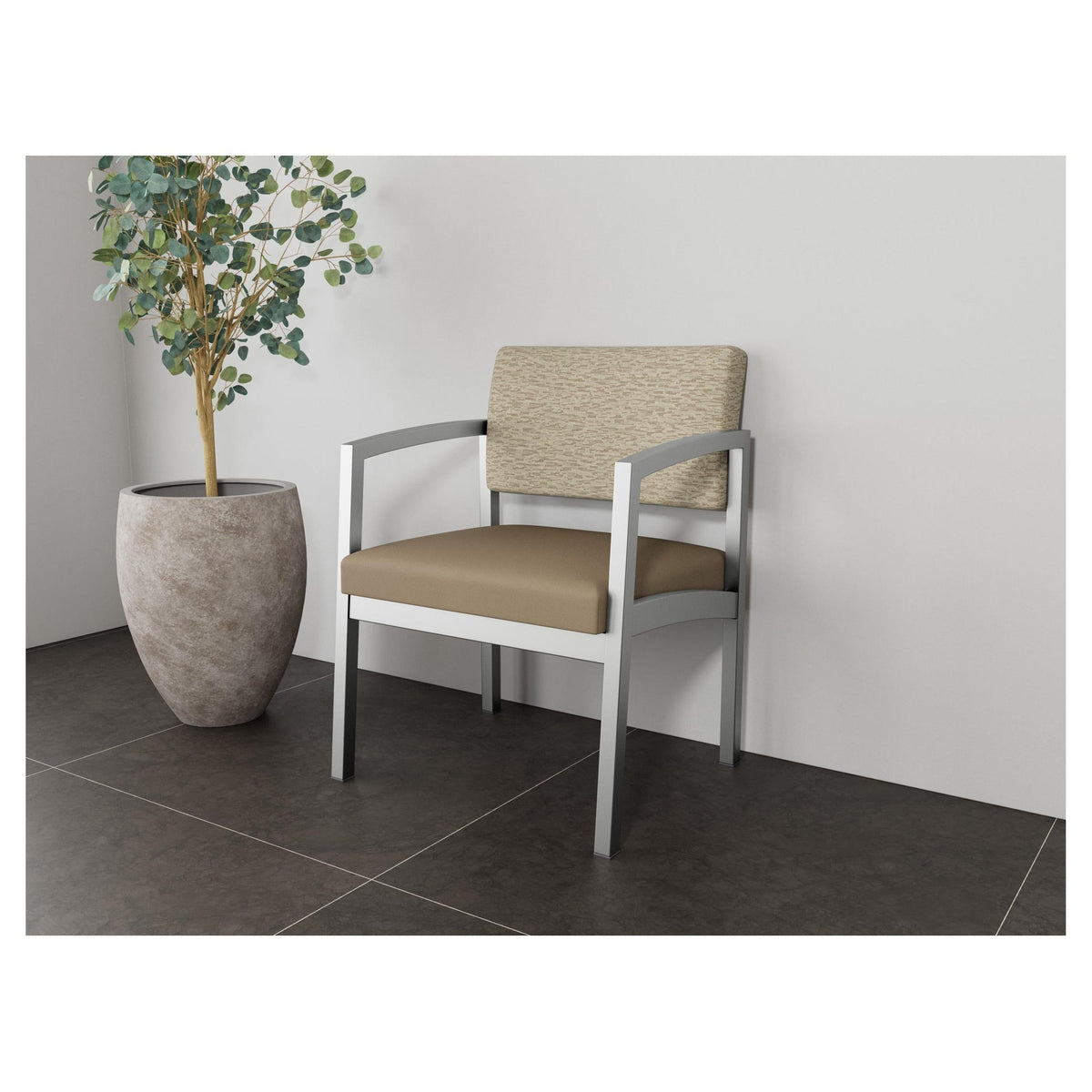 Lenox Steel Waiting Reception Wide Guest Chair Metal Frame