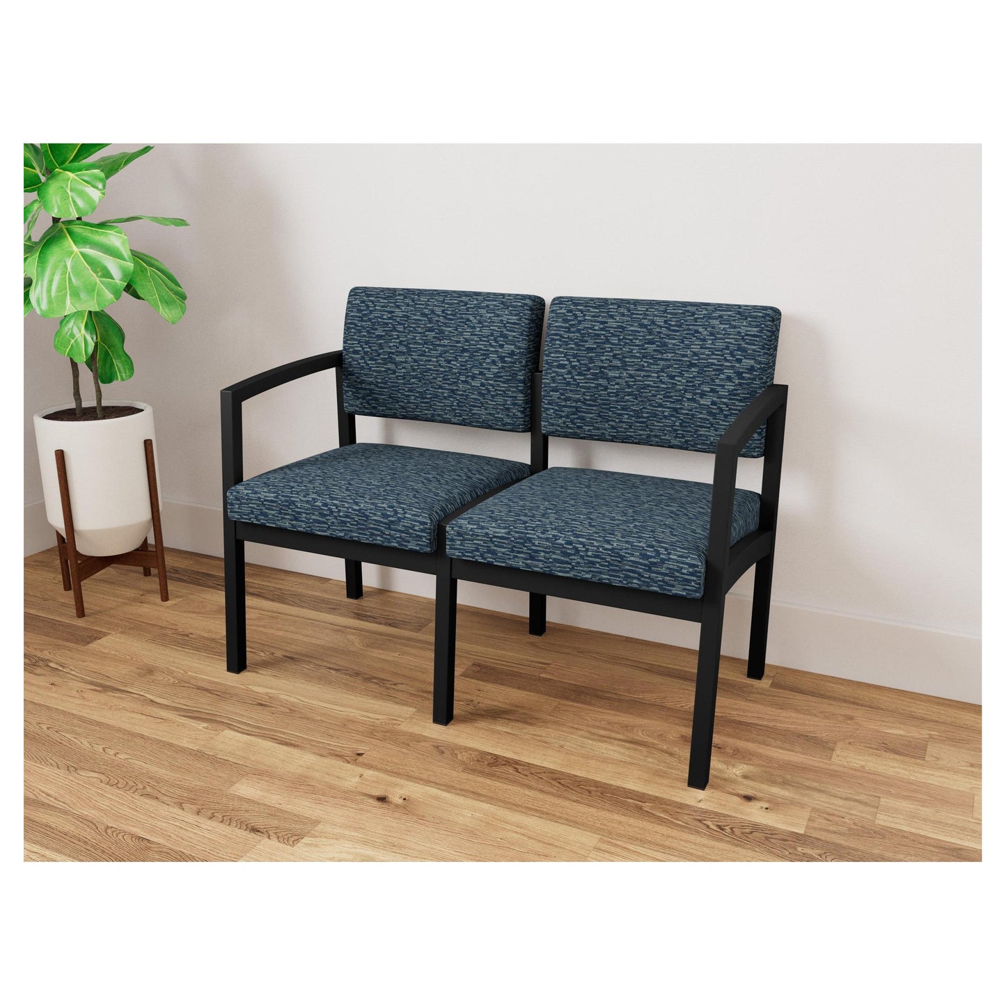 Lenox Steel Waiting Reception 2 Seat Tandem Seating Metal Frame No Center Arm