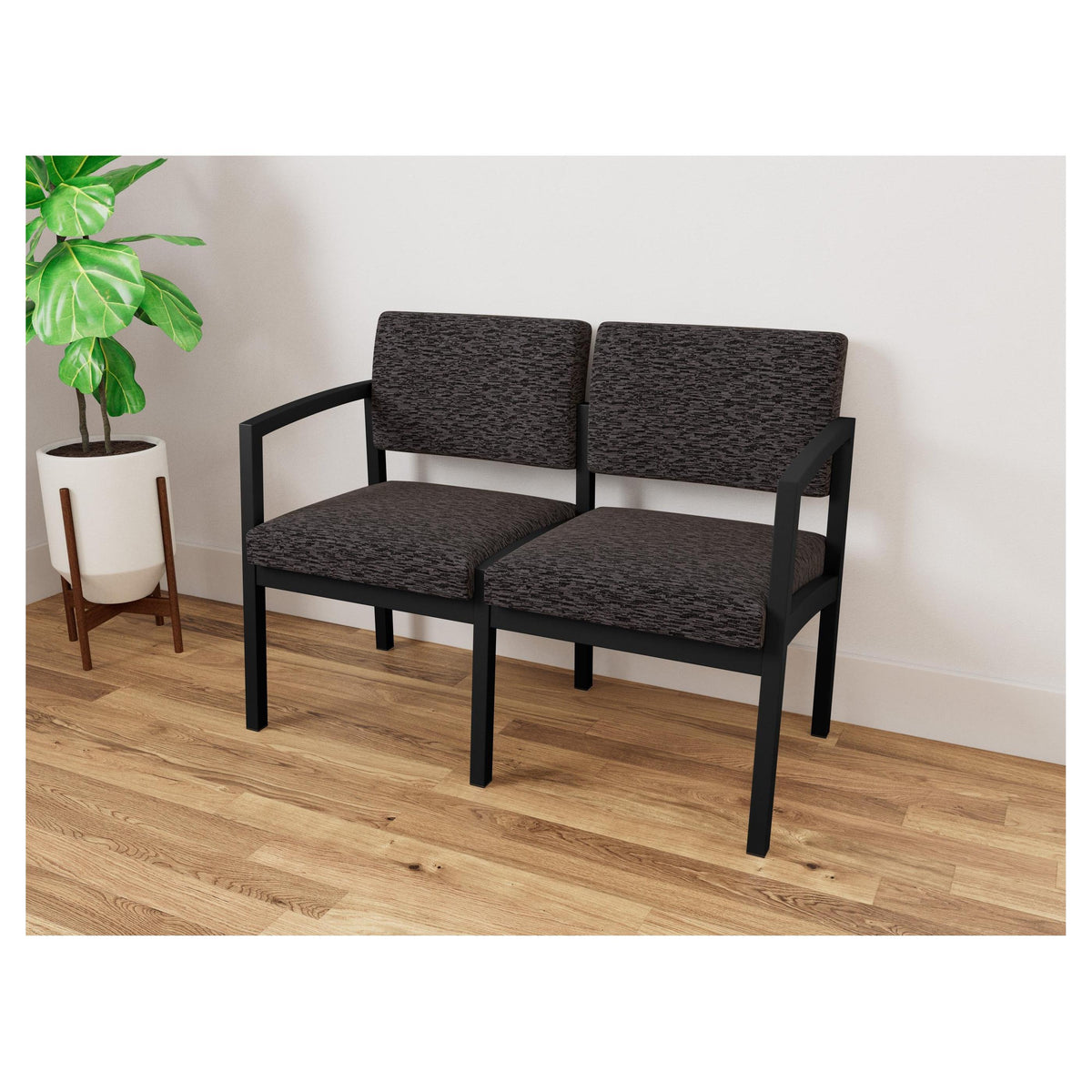 Lenox Steel Waiting Reception 2 Seat Tandem Seating Metal Frame No Center Arm