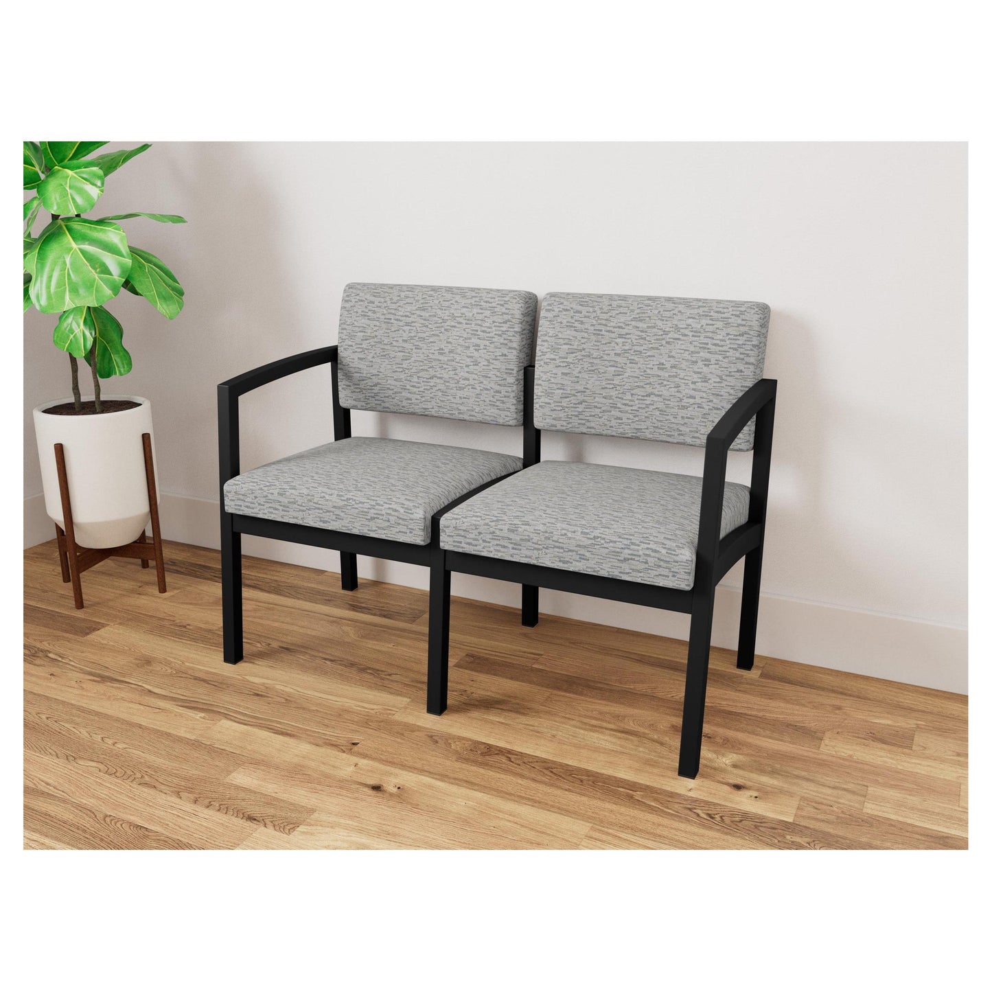 Lenox Steel Waiting Reception 2 Seat Tandem Seating Metal Frame No Center Arm