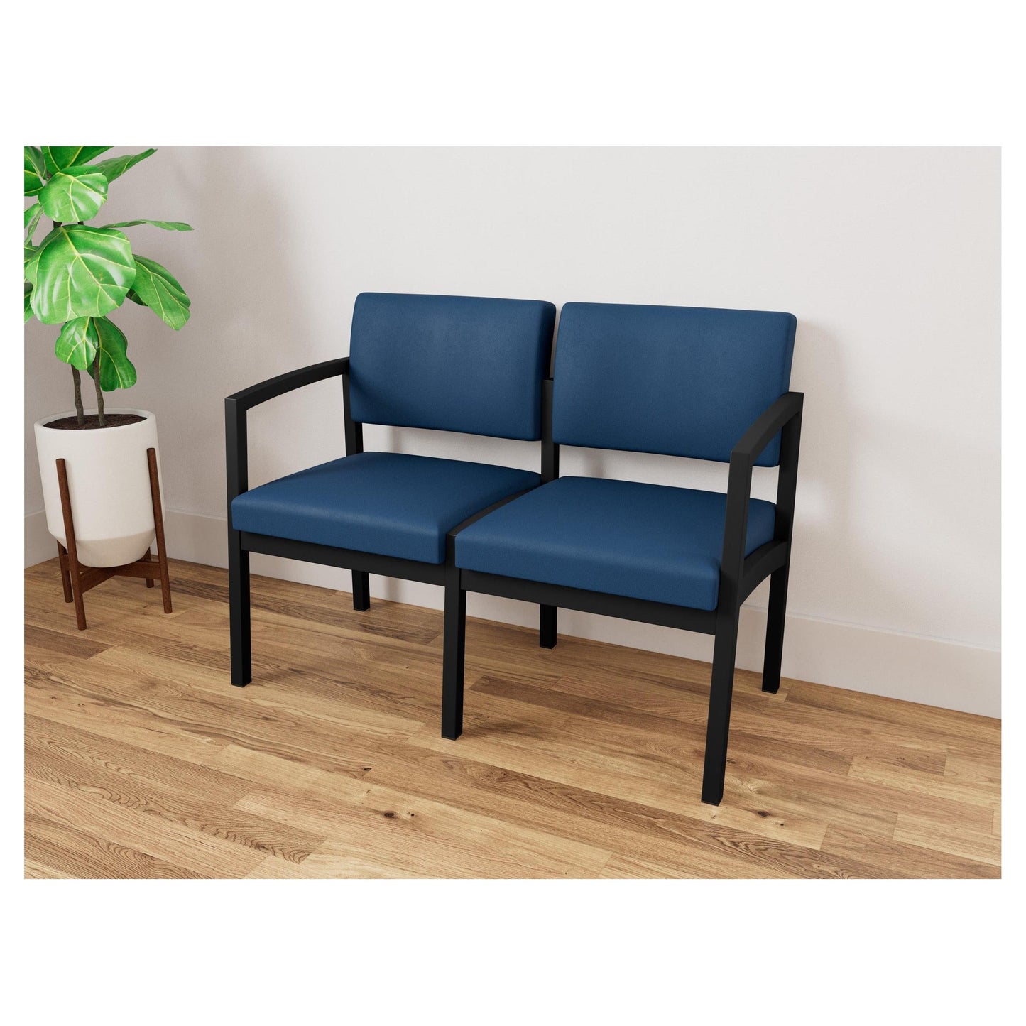 Lenox Steel Waiting Reception 2 Seat Tandem Seating Metal Frame No Center Arm