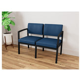 Lenox Steel Waiting Reception 2 Seat Tandem Seating Metal Frame No Center Arm