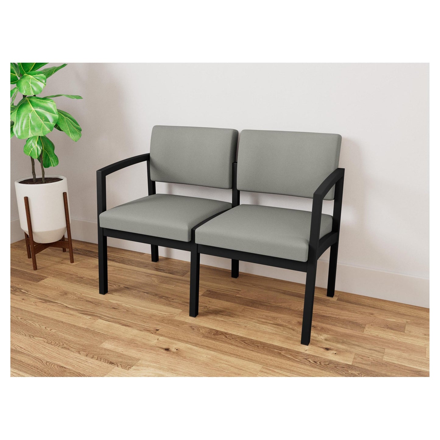 Lenox Steel Waiting Reception 2 Seat Tandem Seating Metal Frame No Center Arm