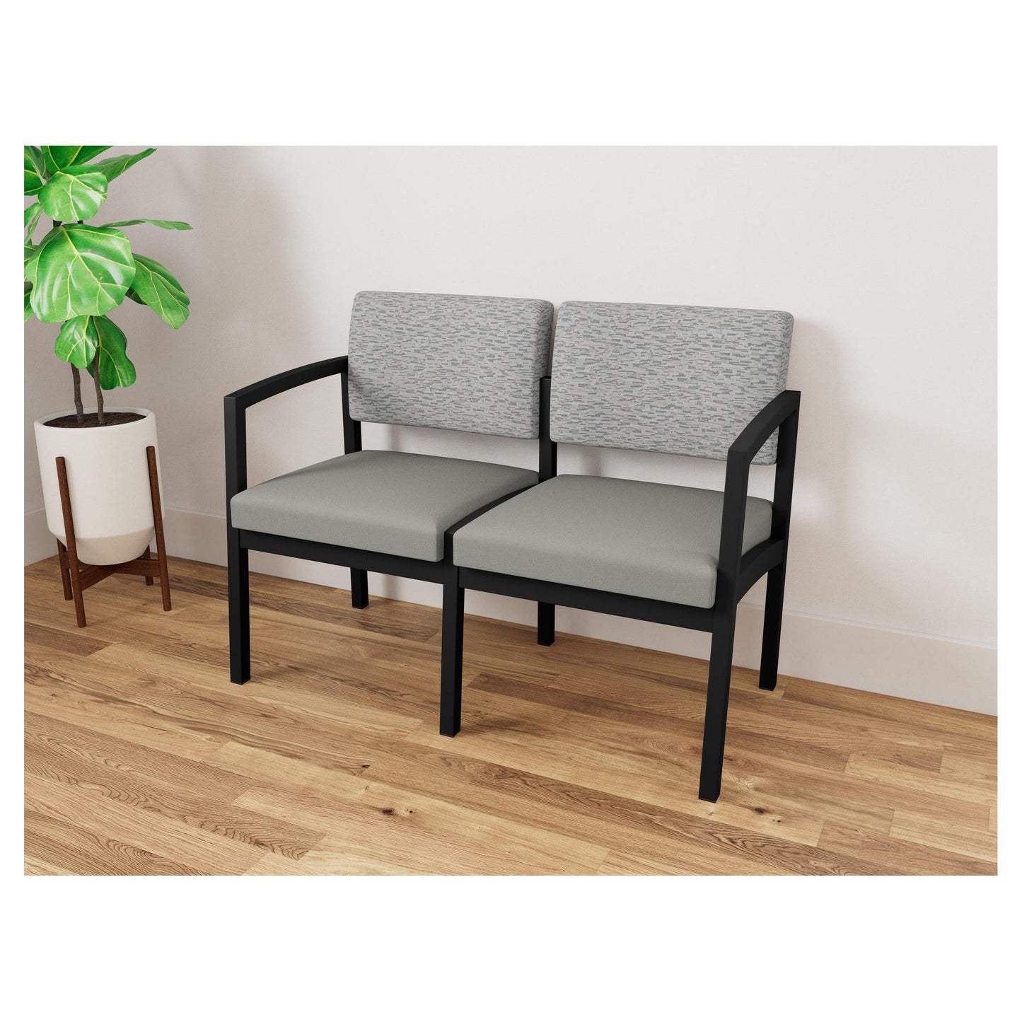 Lenox Steel Waiting Reception 2 Seat Tandem Seating Metal Frame No Center Arm