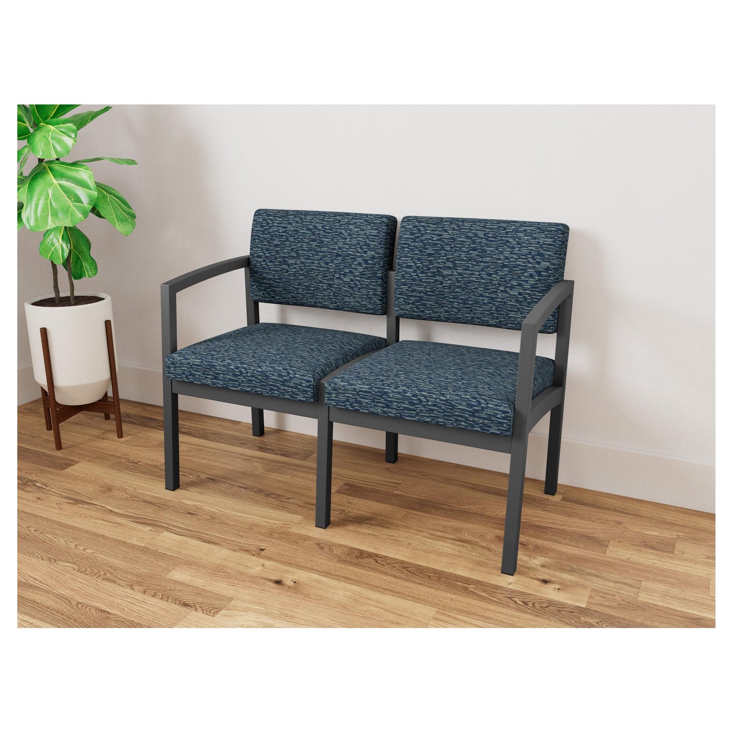 Lenox Steel Waiting Reception 2 Seat Tandem Seating Metal Frame No Center Arm
