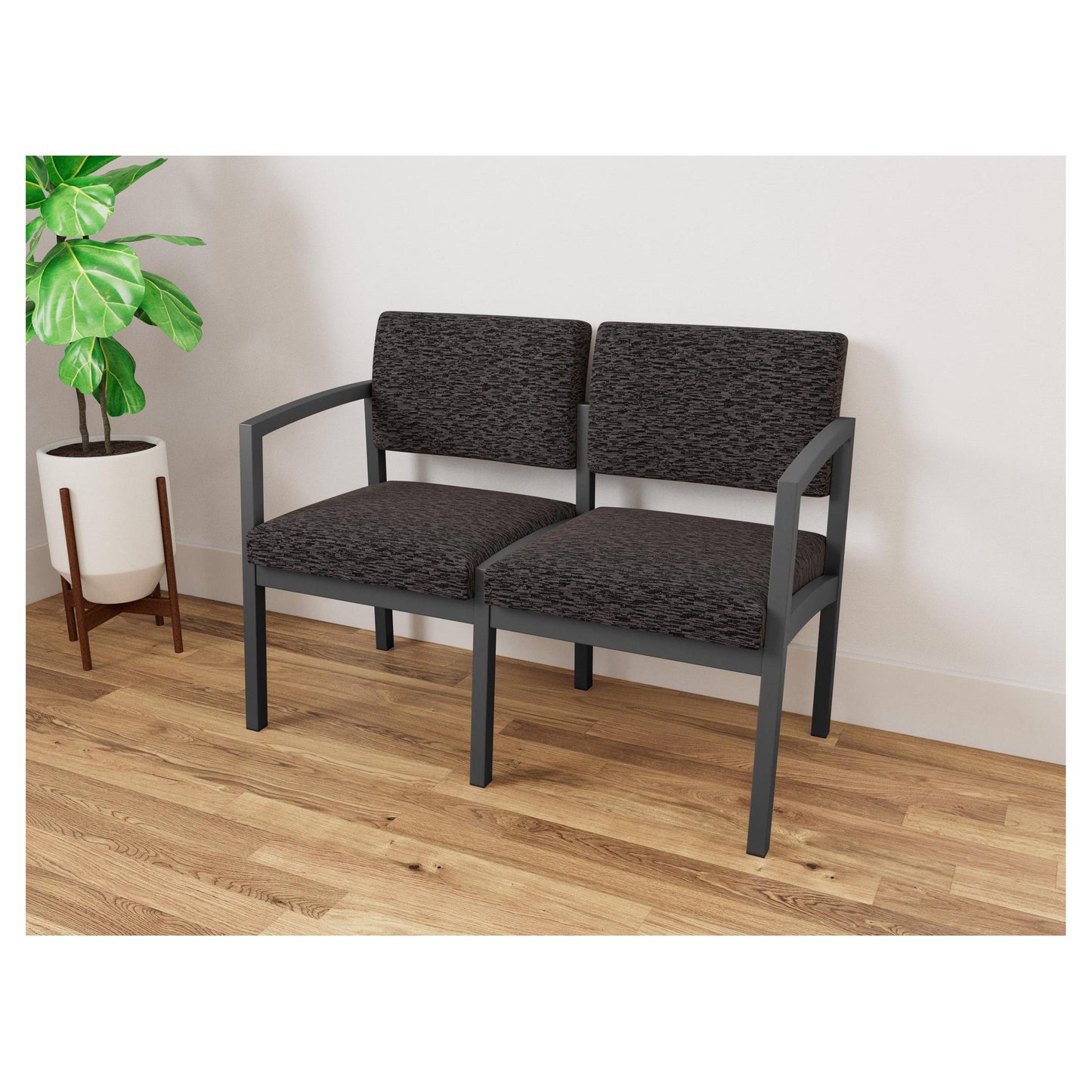Lenox Steel Waiting Reception 2 Seat Tandem Seating Metal Frame No Center Arm