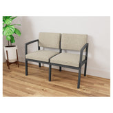Lenox Steel Waiting Reception 2 Seat Tandem Seating Metal Frame No Center Arm