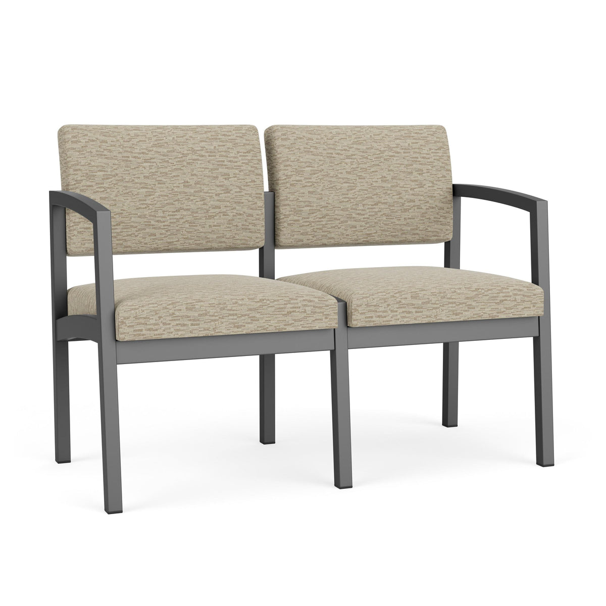Lenox Steel Waiting Reception 2 Seat Tandem Seating Metal Frame No Center Arm