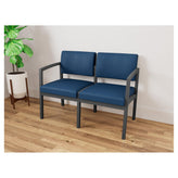 Lenox Steel Waiting Reception 2 Seat Tandem Seating Metal Frame No Center Arm
