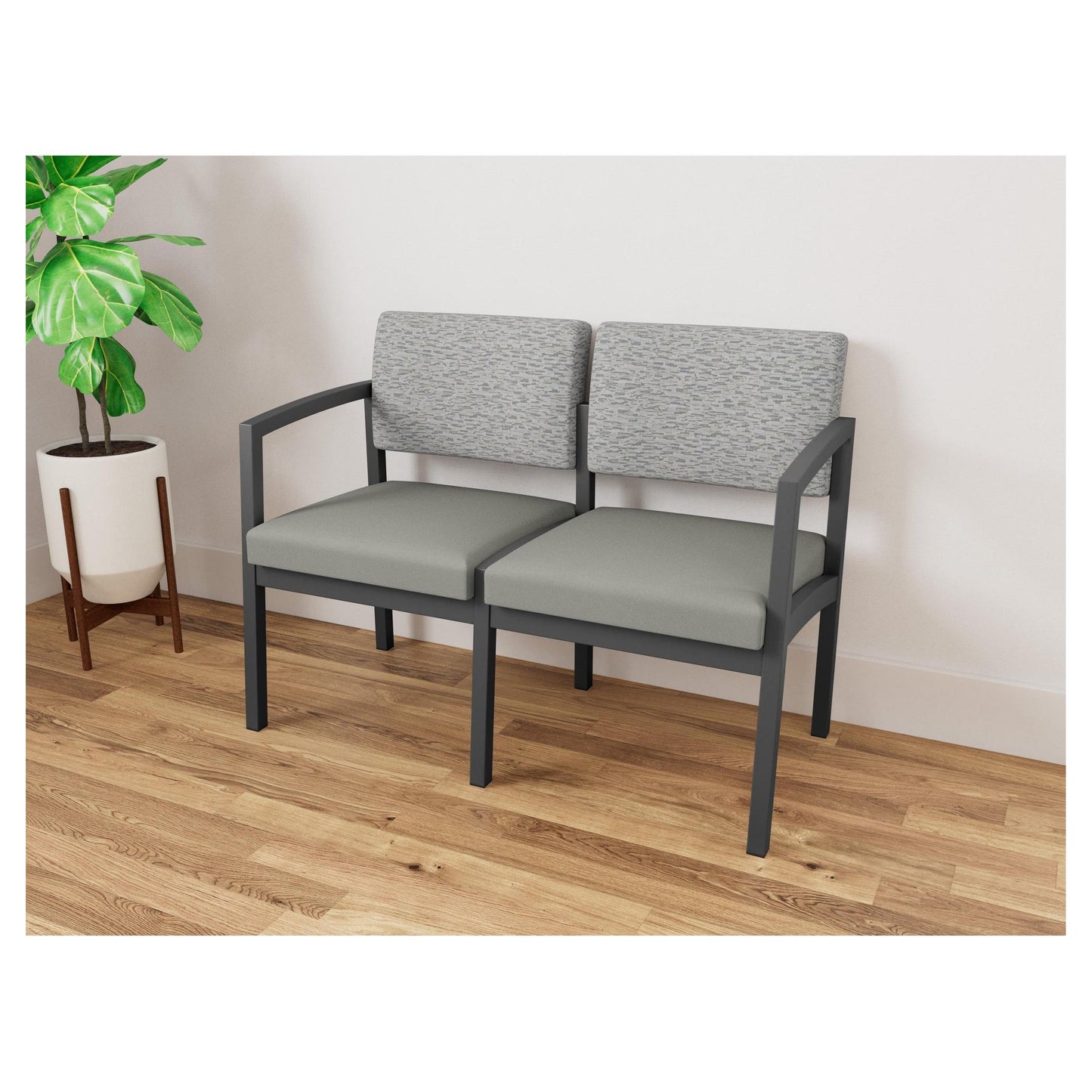 Lenox Steel Waiting Reception 2 Seat Tandem Seating Metal Frame No Center Arm
