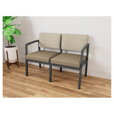 Lenox Steel Waiting Reception 2 Seat Tandem Seating Metal Frame No Center Arm