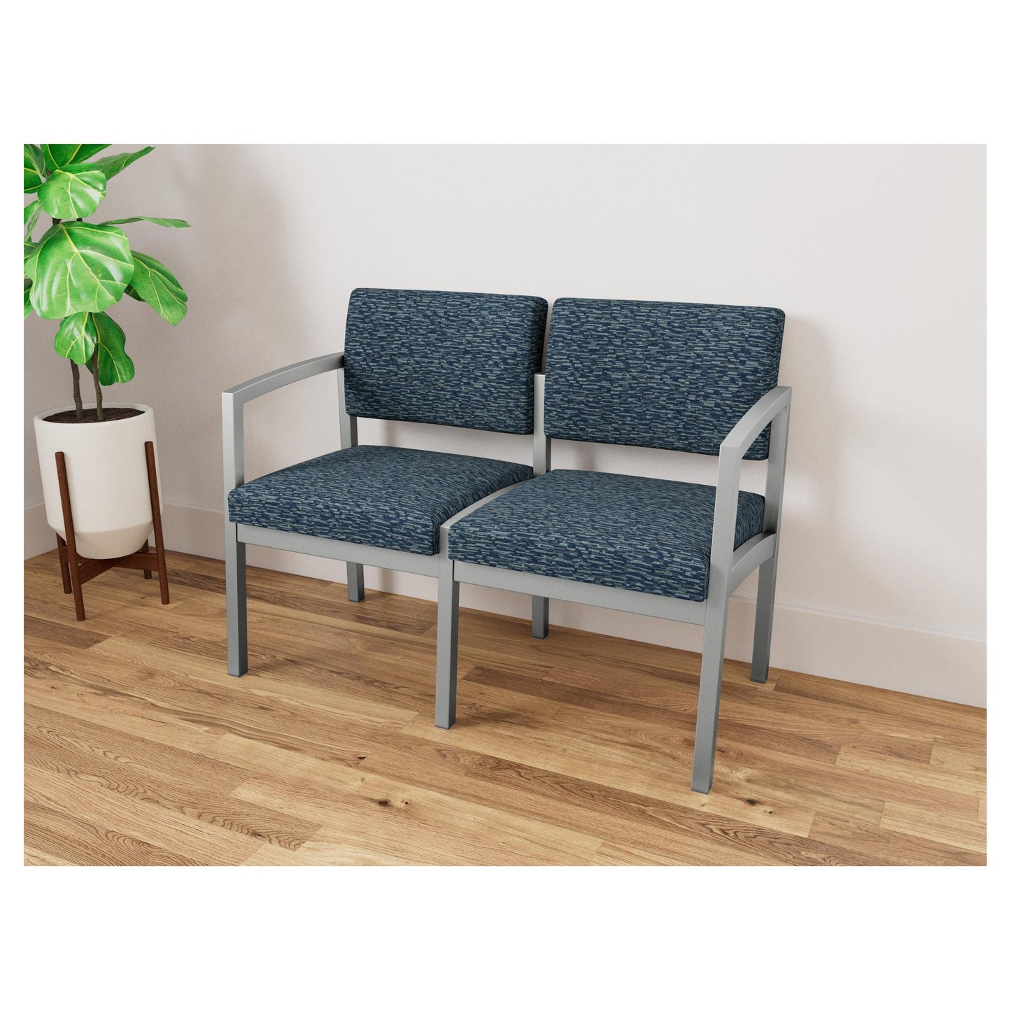 Lenox Steel Waiting Reception 2 Seat Tandem Seating Metal Frame No Center Arm