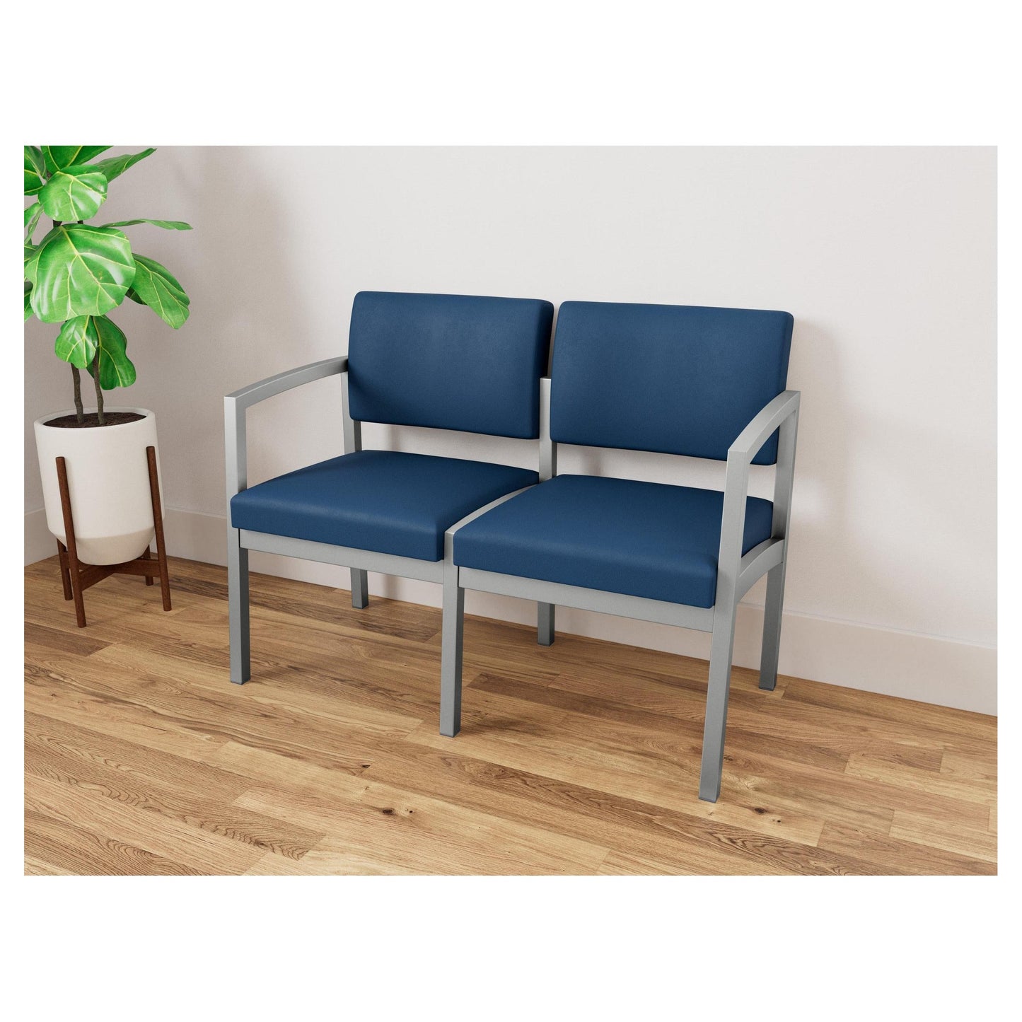 Lenox Steel Waiting Reception 2 Seat Tandem Seating Metal Frame No Center Arm