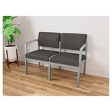 Lenox Steel Waiting Reception 2 Seat Tandem Seating Metal Frame No Center Arm