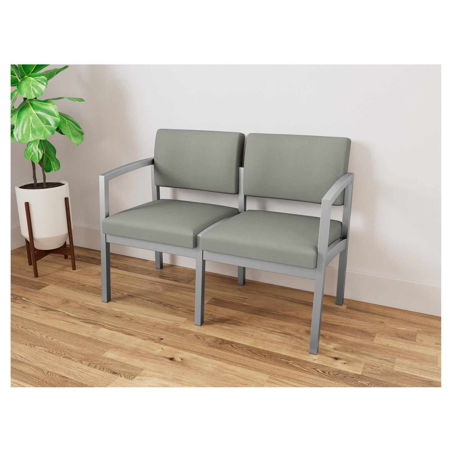 Lenox Steel Waiting Reception 2 Seat Tandem Seating Metal Frame No Center Arm