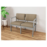 Lenox Steel Waiting Reception 2 Seat Tandem Seating Metal Frame No Center Arm