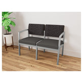 Lenox Steel Waiting Reception 2 Seat Tandem Seating Metal Frame No Center Arm