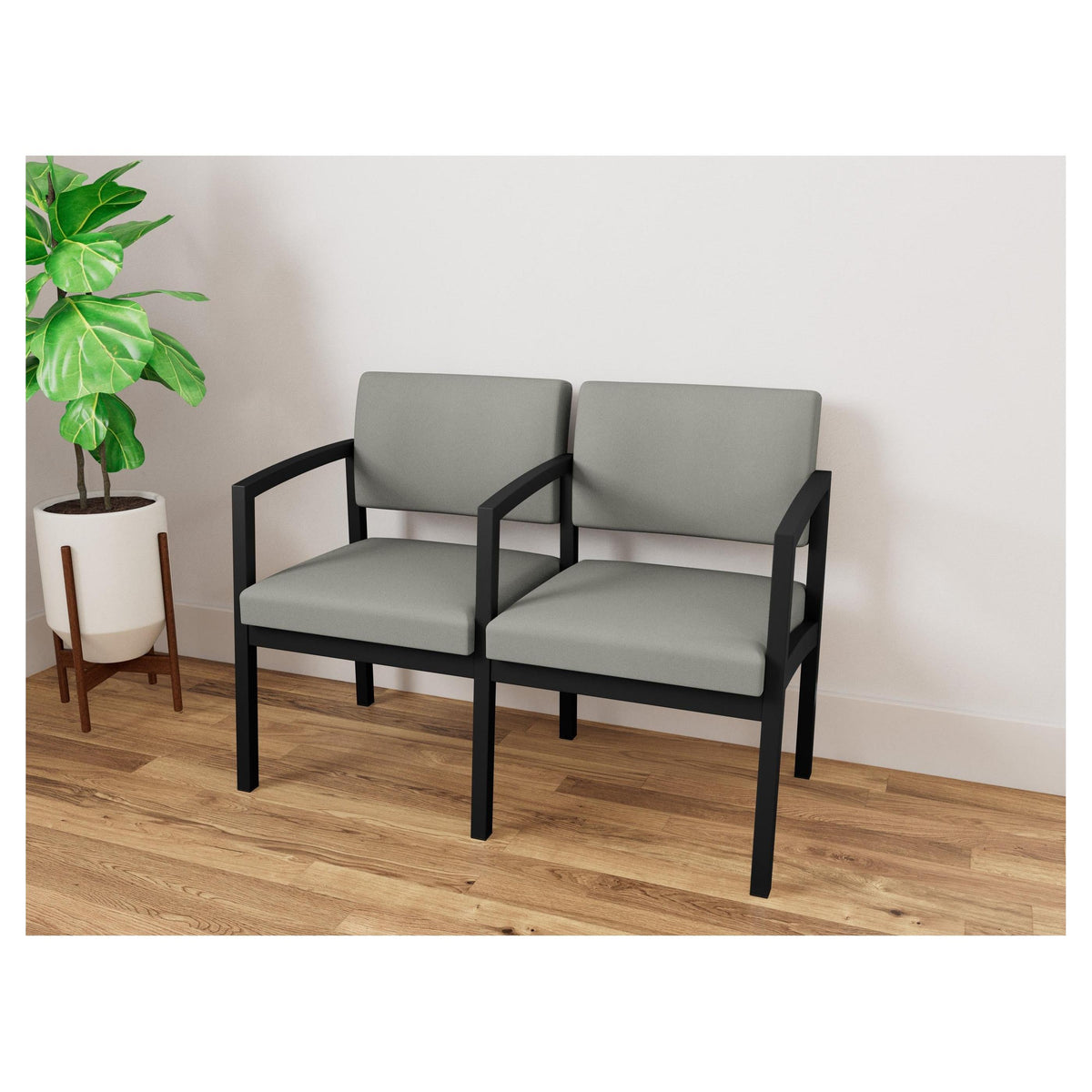 Lenox Steel Waiting Reception 2 Seat Tandem Seating Metal Frame