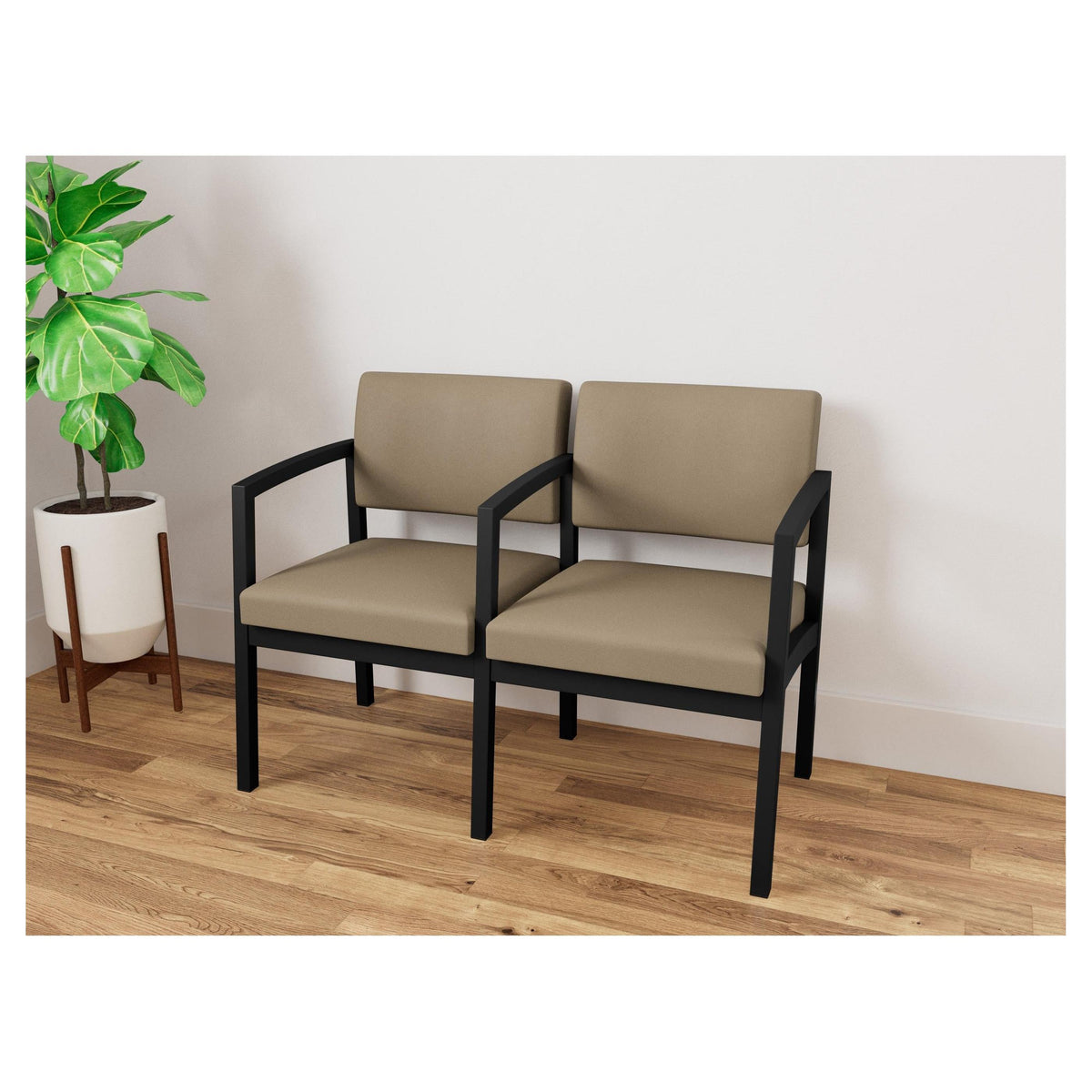 Lenox Steel Waiting Reception 2 Seat Tandem Seating Metal Frame