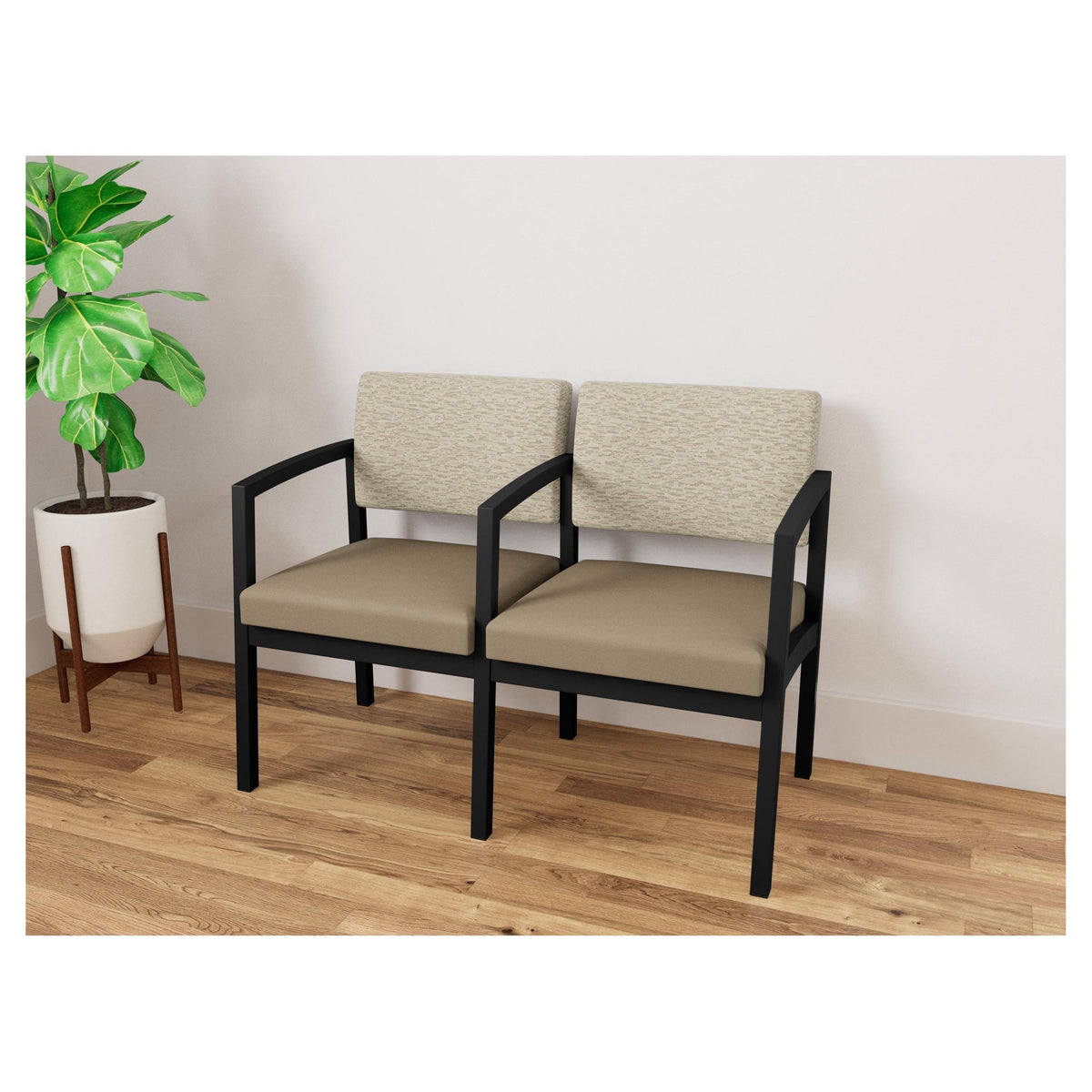 Lenox Steel Waiting Reception 2 Seat Tandem Seating Metal Frame