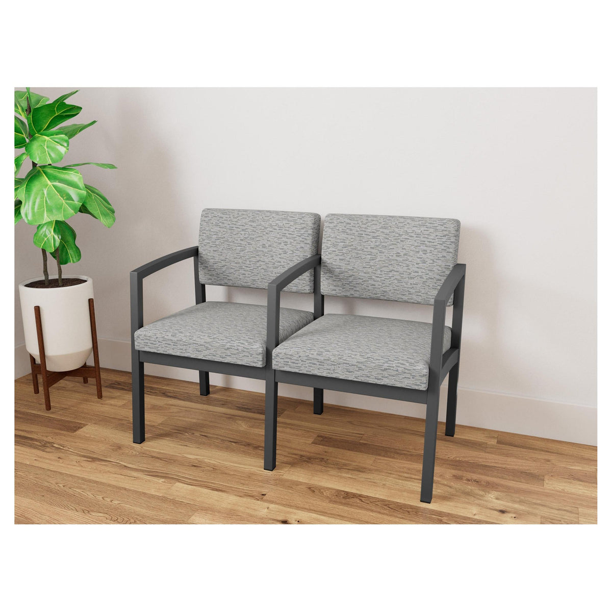 Lenox Steel Waiting Reception 2 Seat Tandem Seating Metal Frame