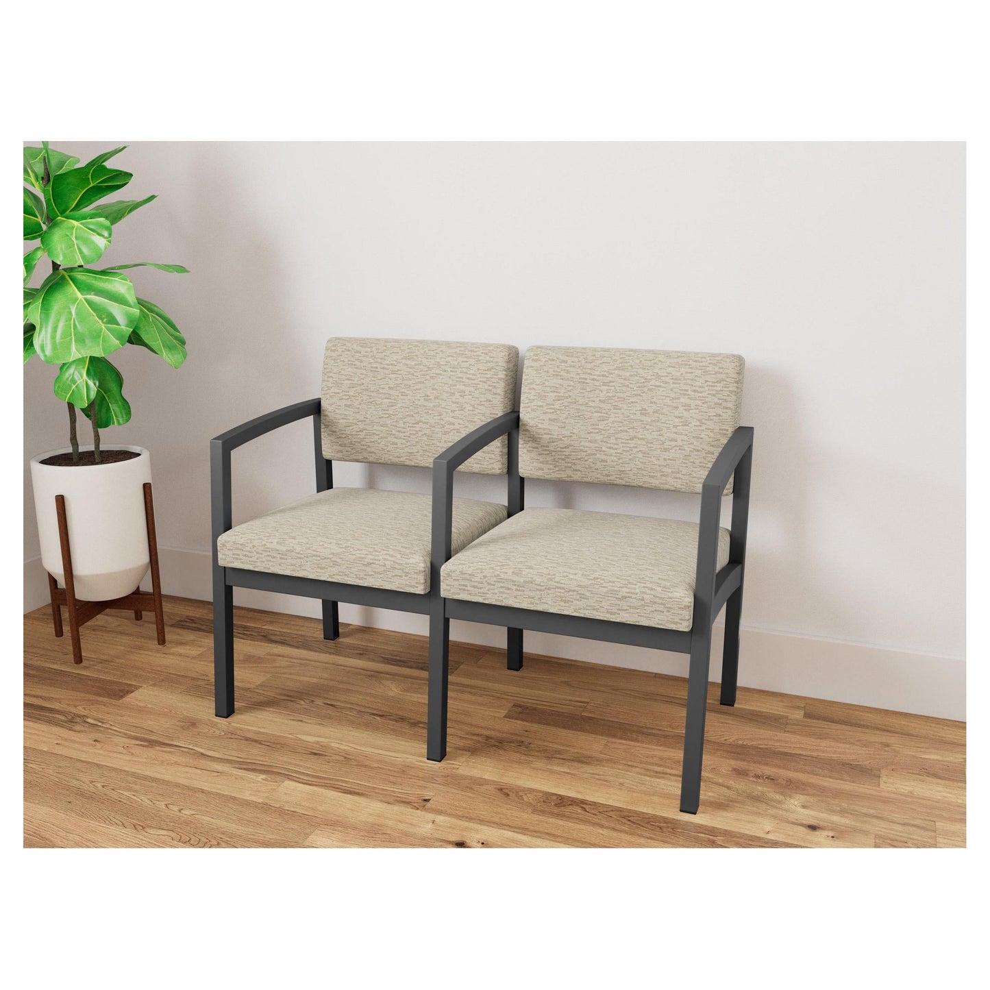 Lenox Steel Waiting Reception 2 Seat Tandem Seating Metal Frame