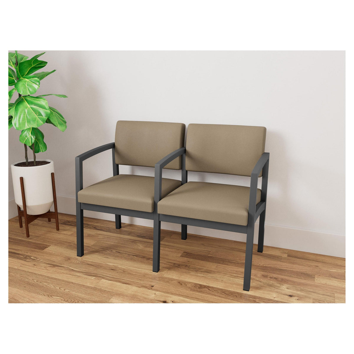 Lenox Steel Waiting Reception 2 Seat Tandem Seating Metal Frame