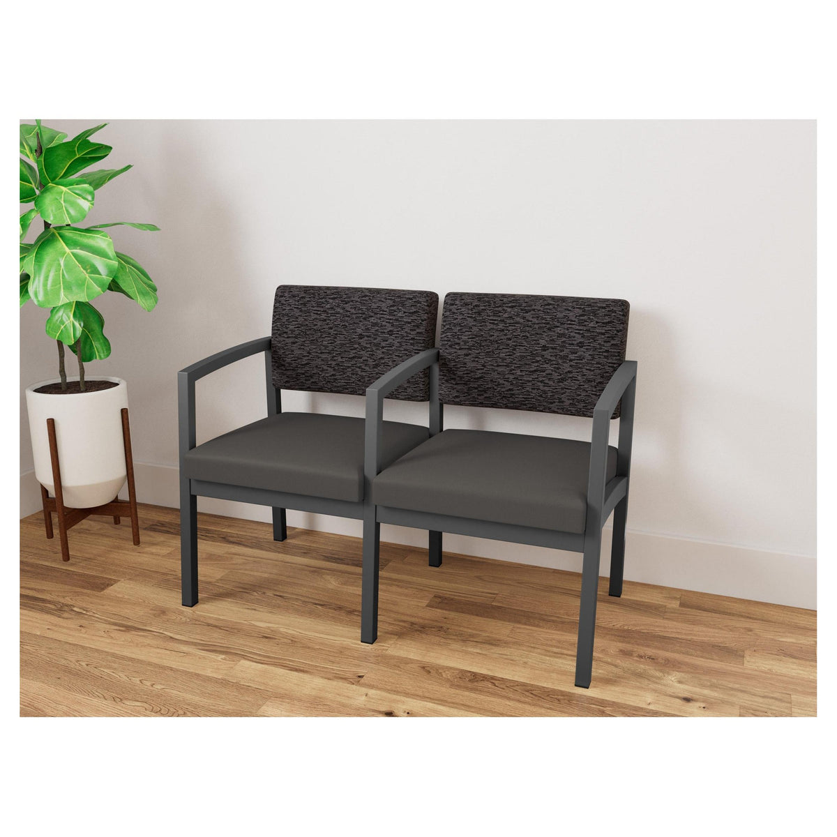 Lenox Steel Waiting Reception 2 Seat Tandem Seating Metal Frame