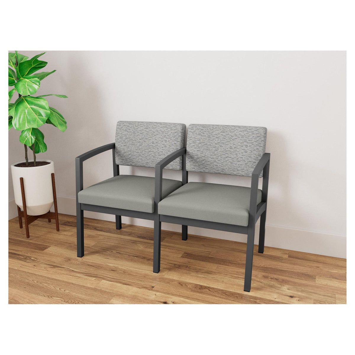 Lenox Steel Waiting Reception 2 Seat Tandem Seating Metal Frame