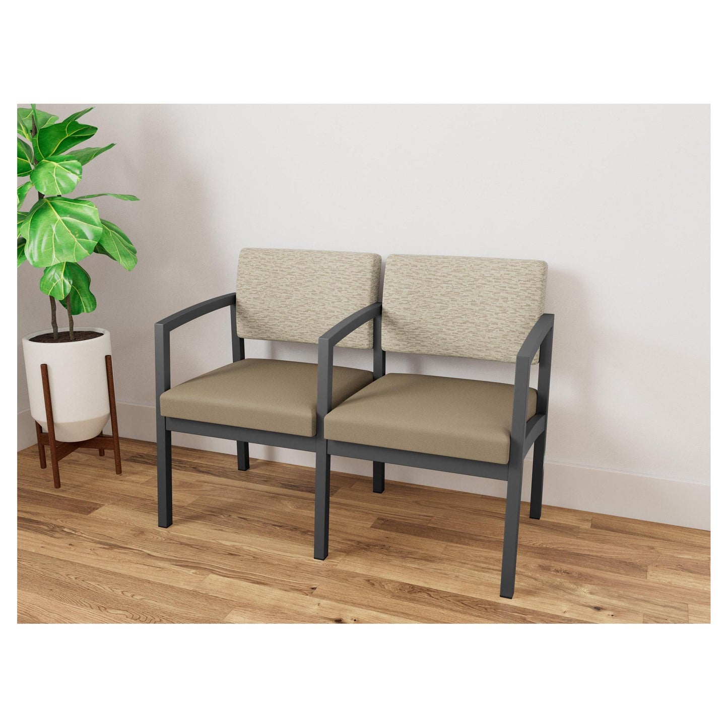 Lenox Steel Waiting Reception 2 Seat Tandem Seating Metal Frame