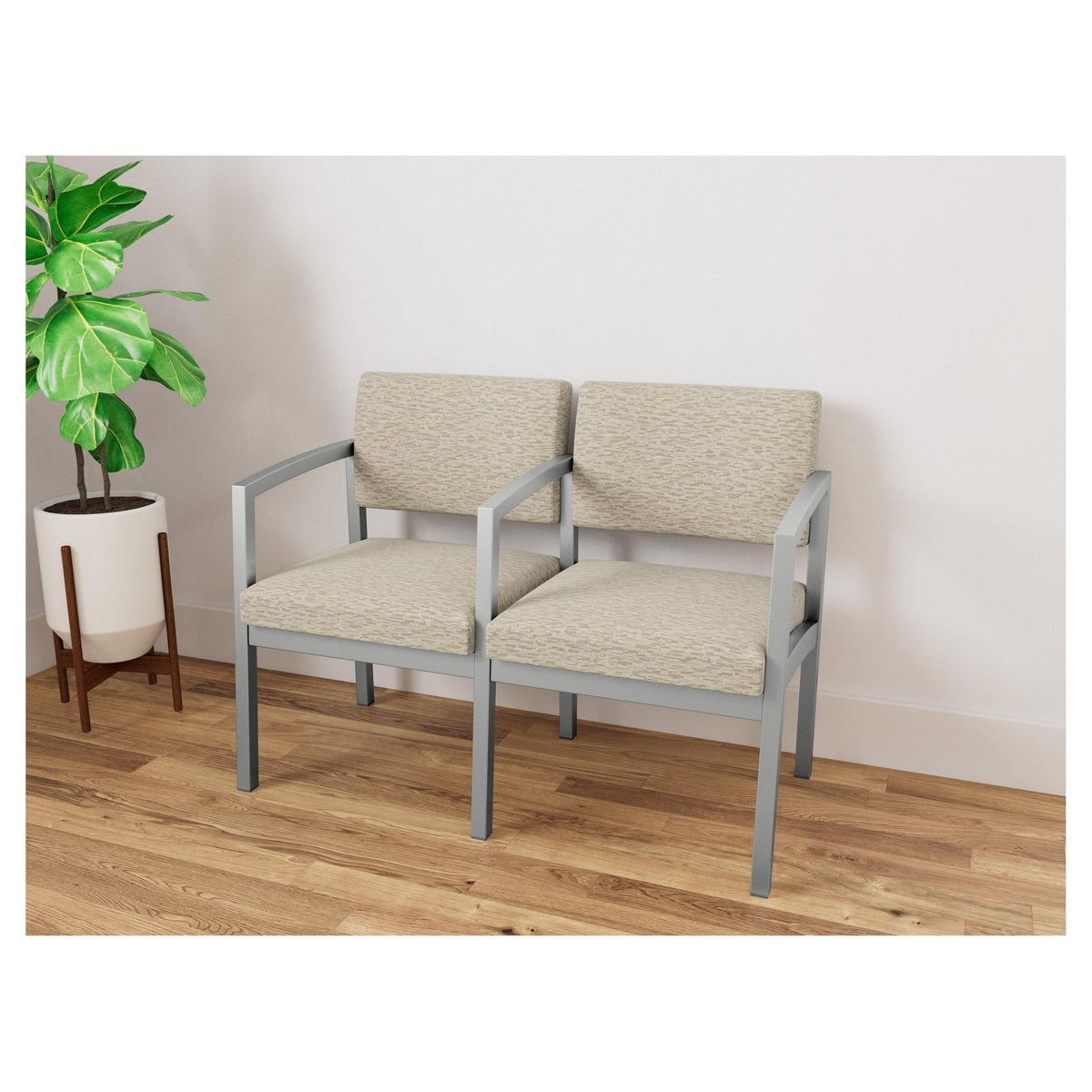 Lenox Steel Waiting Reception 2 Seat Tandem Seating Metal Frame