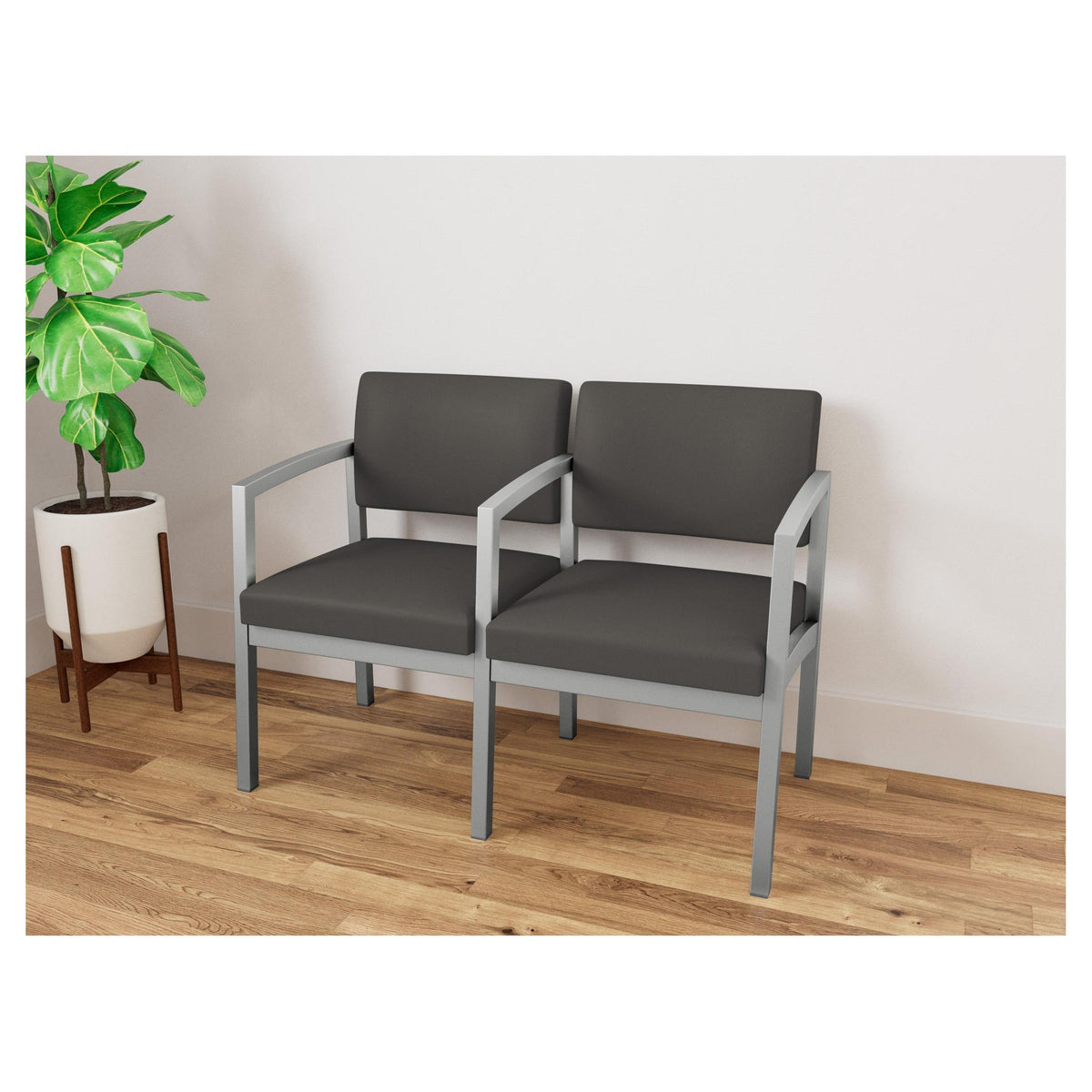 Lenox Steel Waiting Reception 2 Seat Tandem Seating Metal Frame
