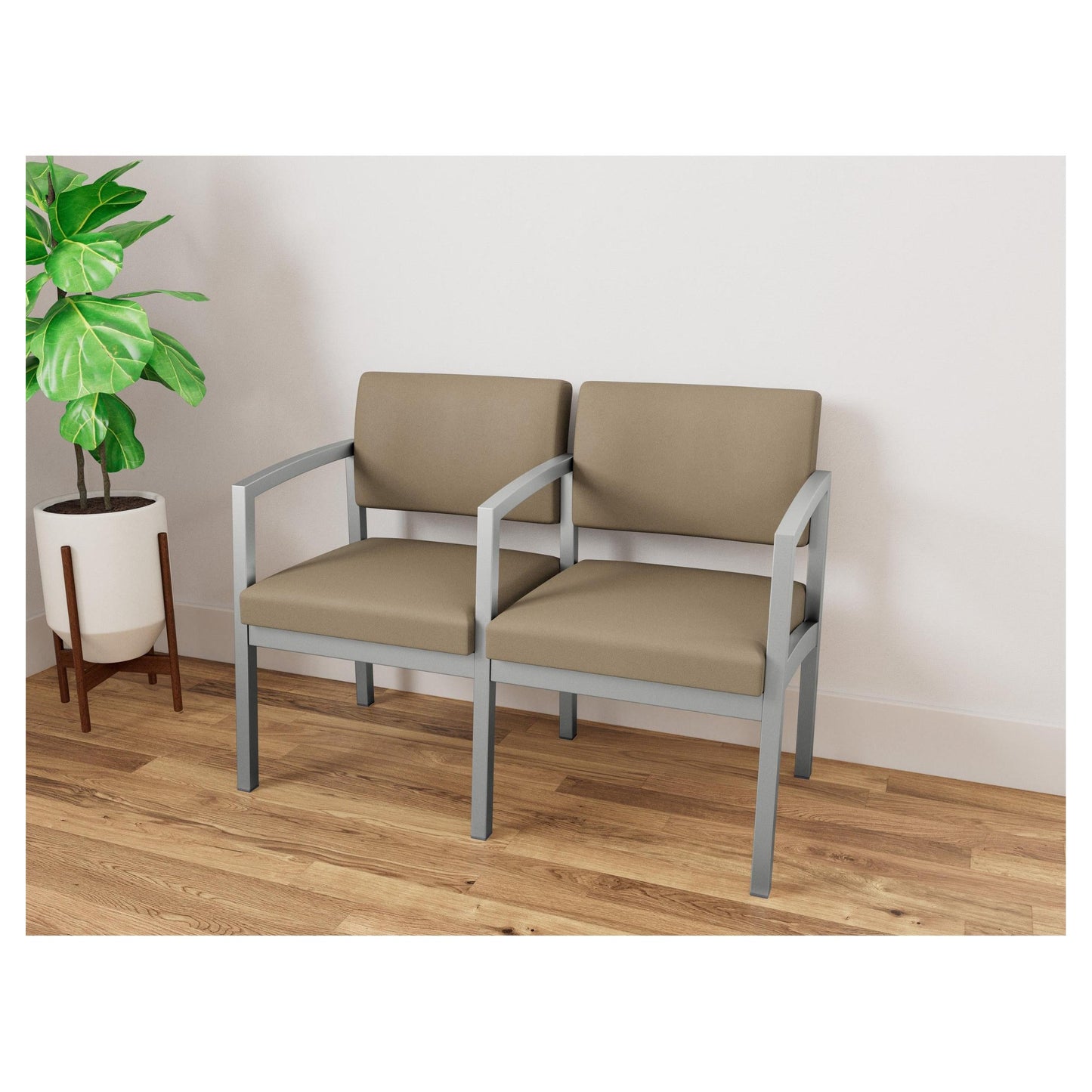 Lenox Steel Waiting Reception 2 Seat Tandem Seating Metal Frame