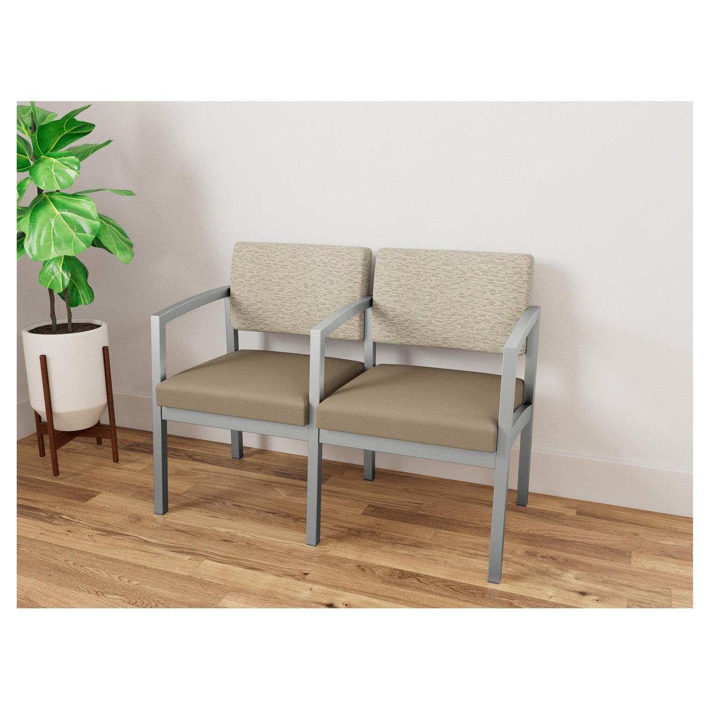 Lenox Steel Waiting Reception 2 Seat Tandem Seating Metal Frame
